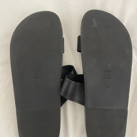 Schutz Black and Gold Sandals Size 9.5 - Picture 2 of 5